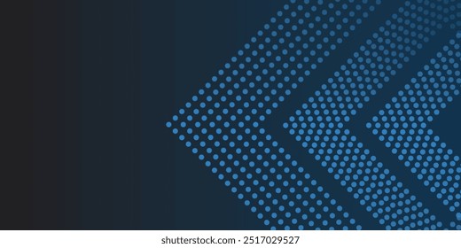 Fondo azul con decoración de medio tono. Cubierta de Vector azul oscuro con rayas rectas. Ilustración abstracta de brillo con líneas de colores.