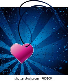 blue background with heart