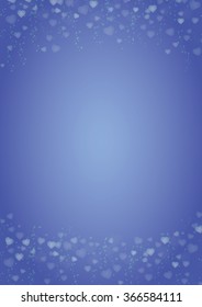 blue background with hearts header and footer