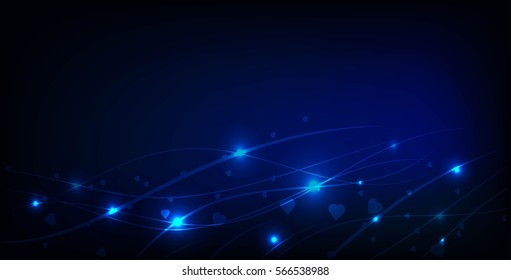 Blue background with herts in the night