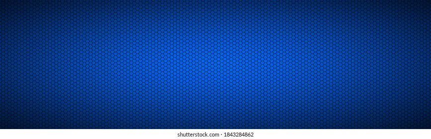 Blue background with hexagonal grid header. Abstract stainless steel banner. Modern creative design temlates. Colorful vector illustration