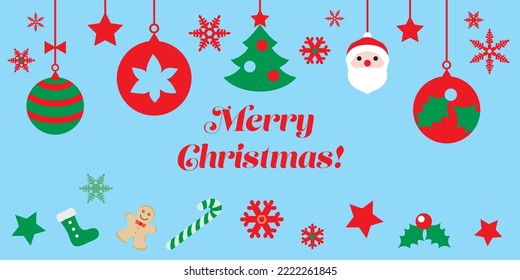 Blue background illustration of Christmas.