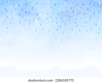 Blue background illustration of an image of rain