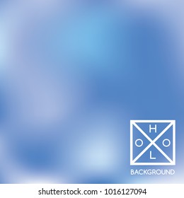 Blue background. Iridescent cover.  Abstract neon colors foil.  Trendy creative vector cosmic gradient. Mesh blue foil.  Creative neon template for banner. Vibrant print.