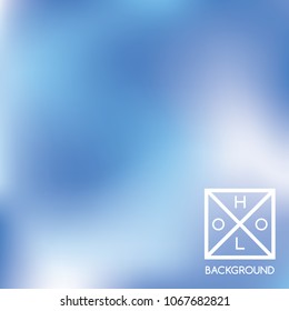 Blue background. Iridescent cover.  Abstract soft pastel colors backdrop.  Trendy creative vector cosmic gradient. Mesh blue foil.  Creative neon template for banner. Vibrant print.
