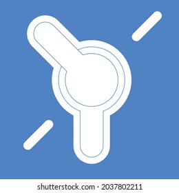 Blue background. Knee-joint. Implant. Prosthesis. Symbol. Minimalism. Vector illustration.