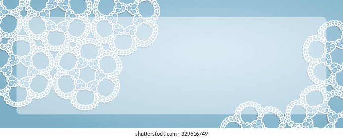 Blue background with lace