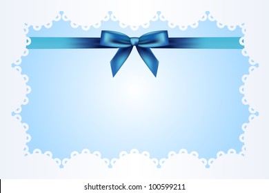 Blue background with lace and ribbon