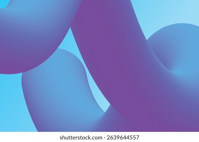 A blue background with large, flowing, purple and blue abstract shapes.