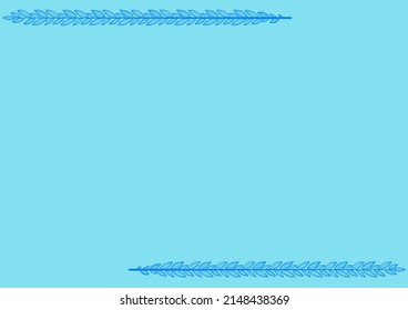 blue background with leaves winter