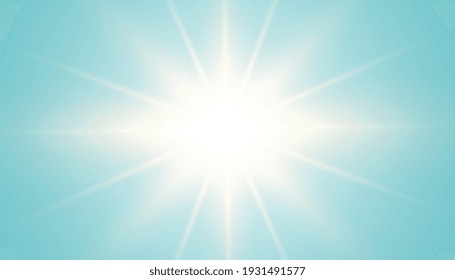 Blue background with lens flare effect at center