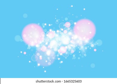 Blue background with light effect. Vector abstract background blue magical lights, bokeh