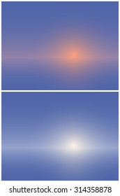 Blue background like a sunset or sunrise. Two variants - cold and warm.