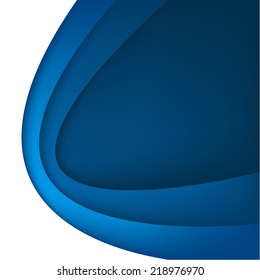Blue background line curve paper layer background for text and message modern artwork design