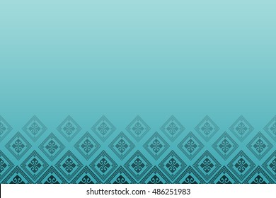 Blue background with line of diamonds in the bottom