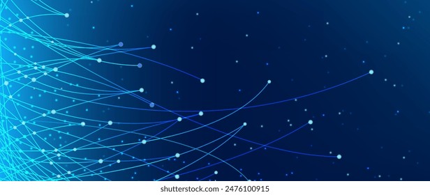 Blue background with lines dots vector design in eps 10