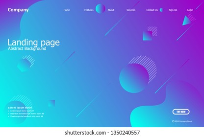 blue background. Liquid composition. designs for landing page, posters, leaflets, vector illustrations - Vector