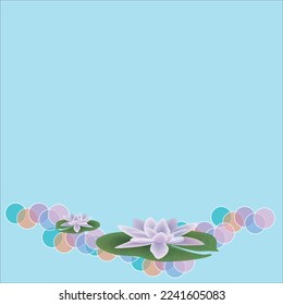 Blue background with lotus flowers