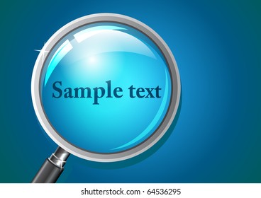 Blue background with loupe