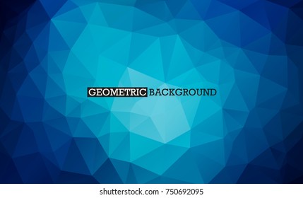Color azul bajo estilo poly. Ilustración vectorial de mosaico triangular