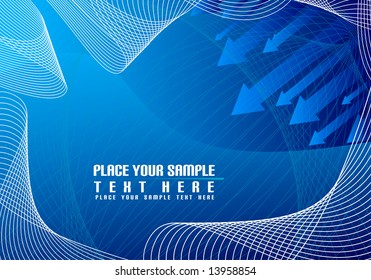 Blue background made from squares and waves