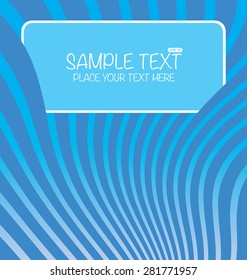 Blue background makes the text stand out. Blue curvy lines.