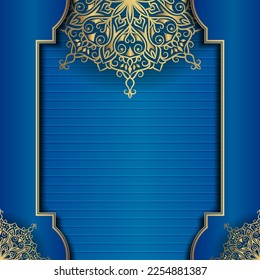 Blue background with mandala ornament