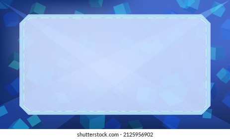 Blue background with many floating cubes, cyber translucent text frame,16:9 ratio size