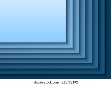 Blue background as many layers. Vector design. Version without sample text.
