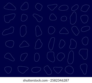 A blue background with many small blue rocks. The rocks are scattered all over the background