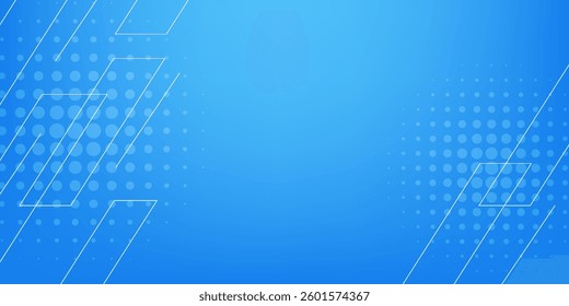Blue background material combined with halftones and lines