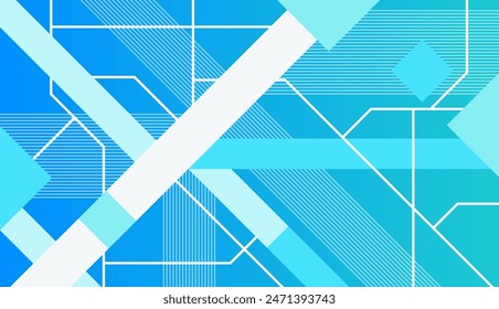 Material de fondo azul hecho de líneas y cuadrados