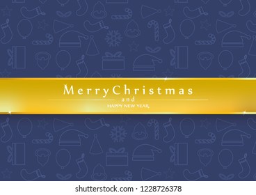 Blue background merry christmas and happy new year