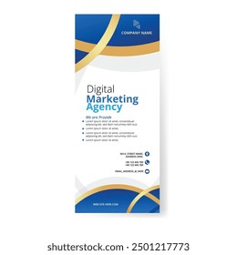Blue background modern rollup banner template