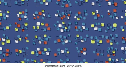 Fondo azul con cubos de mosaico. La impresión y la decoración son impecables. Adecuado para textiles y embalajes, impresiones sin soldadura.