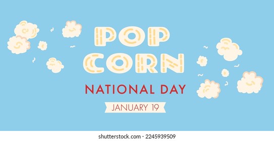 Blue background for National Popcorn Day on January 19th.