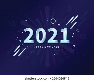 blauer Hintergrund mit Neujahrsmeldung 2021