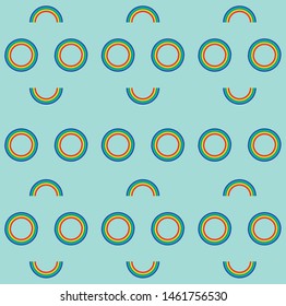 Blue background on cute rainbow pattern vector