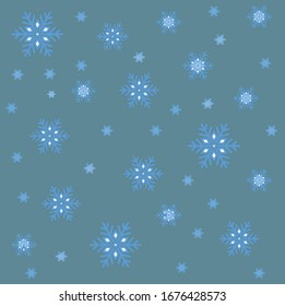 Blue background on snowflakes pattern vector