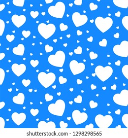 Blue background on white heart pattern vector