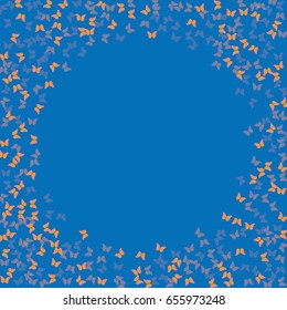 
Blue background, orange, butterfly, swarm, frame, postcard