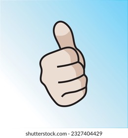 blue background  orange color thumbs up icon , thumbs up business, thumbs up vector 