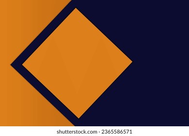 Blue background with orange curve line paper layer overlap for text and message modern website design
