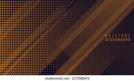 Blue background with orange halftone dots