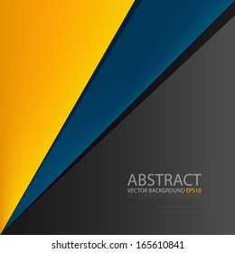 Blue background and orange paper overlap dimension grey vector on black background illustration message board for text and message design modern website
