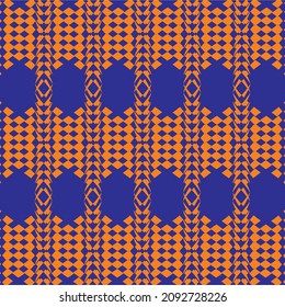 blue background with orange repeated abstract shape
