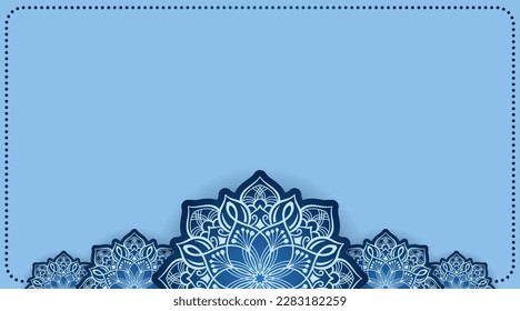 blue background with ornamental mandala