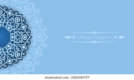 blue background with ornamental mandala