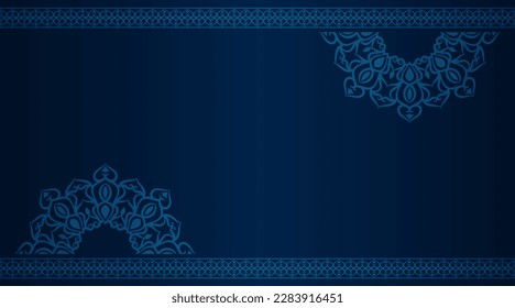 blue background with ornamental mandala