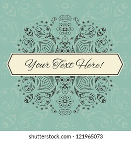 Blue background with ornaments and place for your text